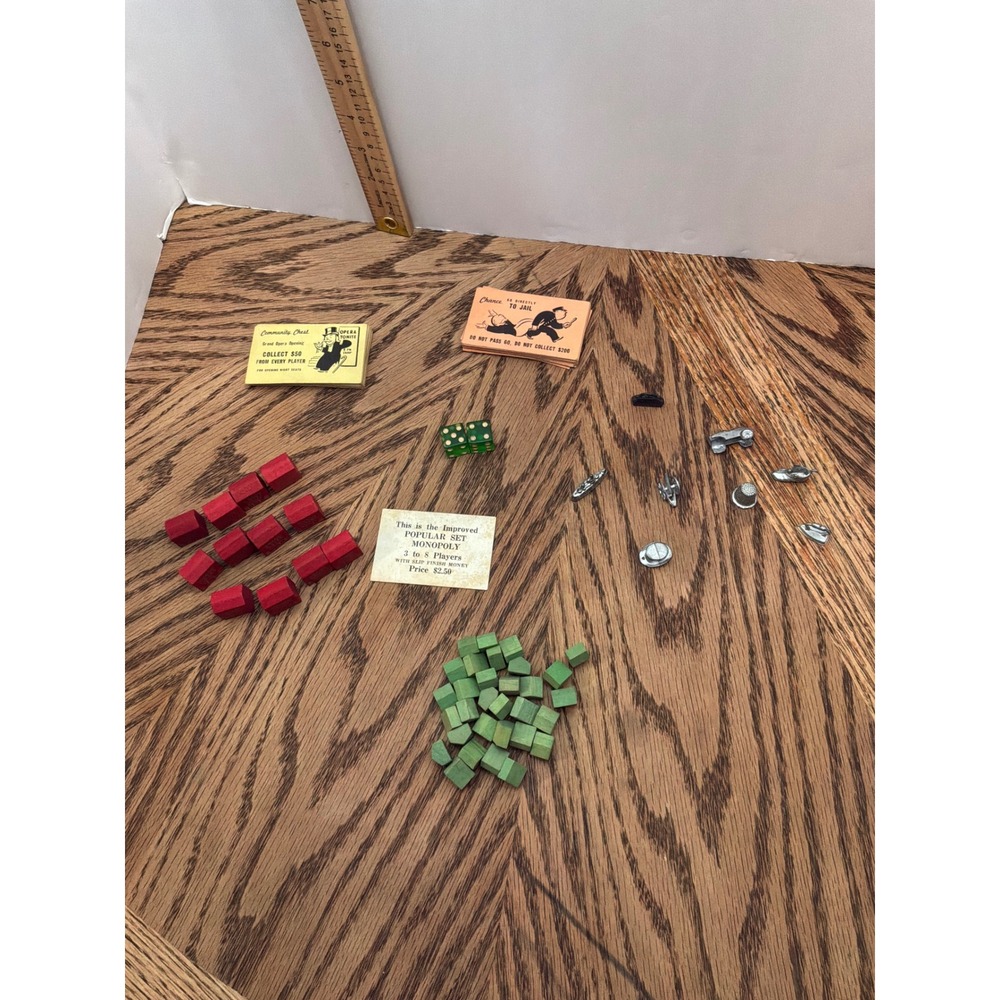 Vintage Unisex Parker Brothers‎ Monopoly Improved Popular Set Parts OS Multi